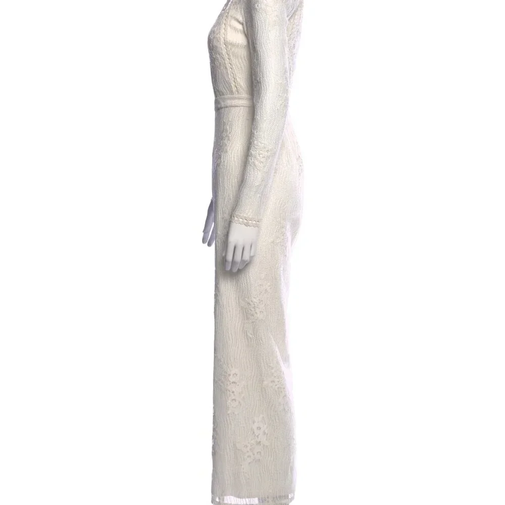ALEXIS Cream Peekaboo Lace Crew Neck Jumpsuit Size: XS - Picture 2 of 4